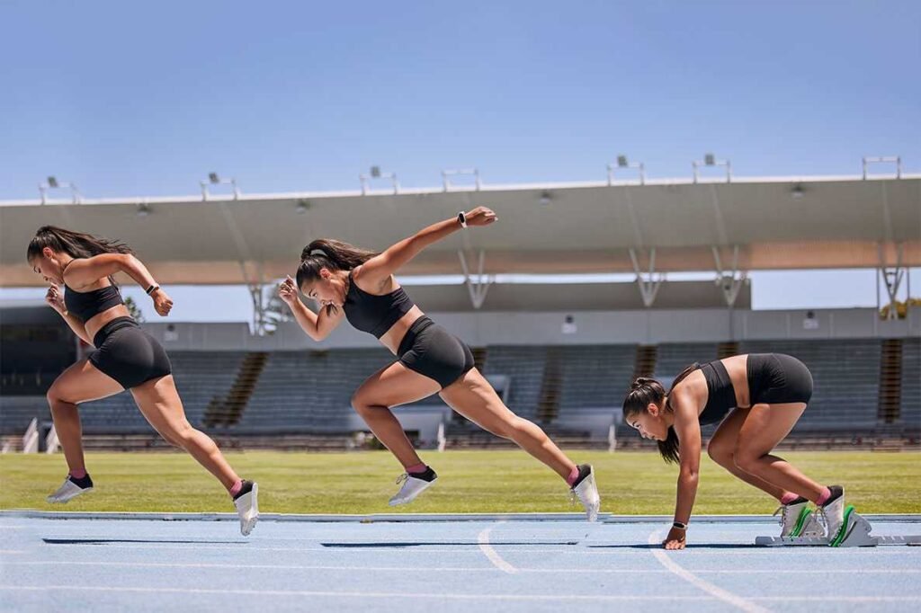 Sequência de corrida de uma atleta